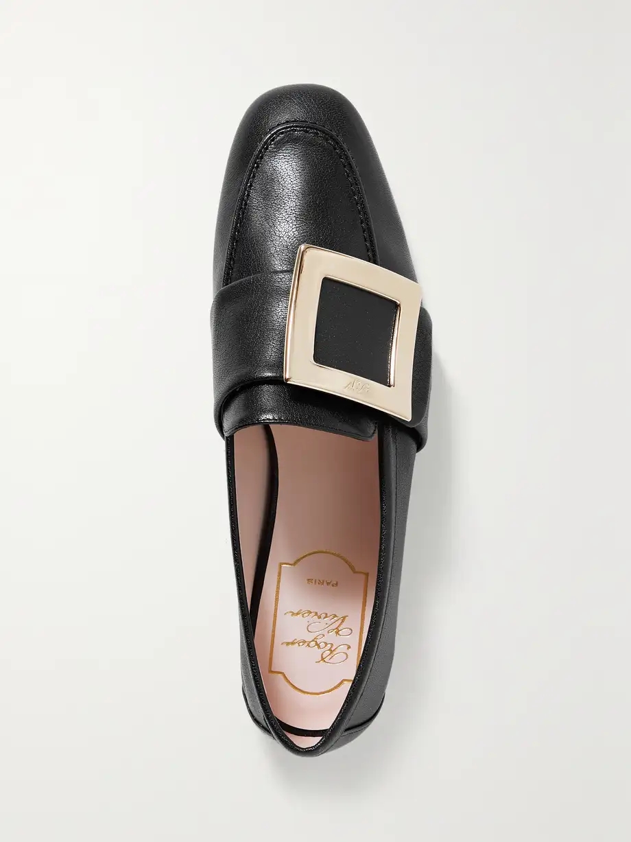 Embellished textured-leather loafers Embellished textured-leather loafers