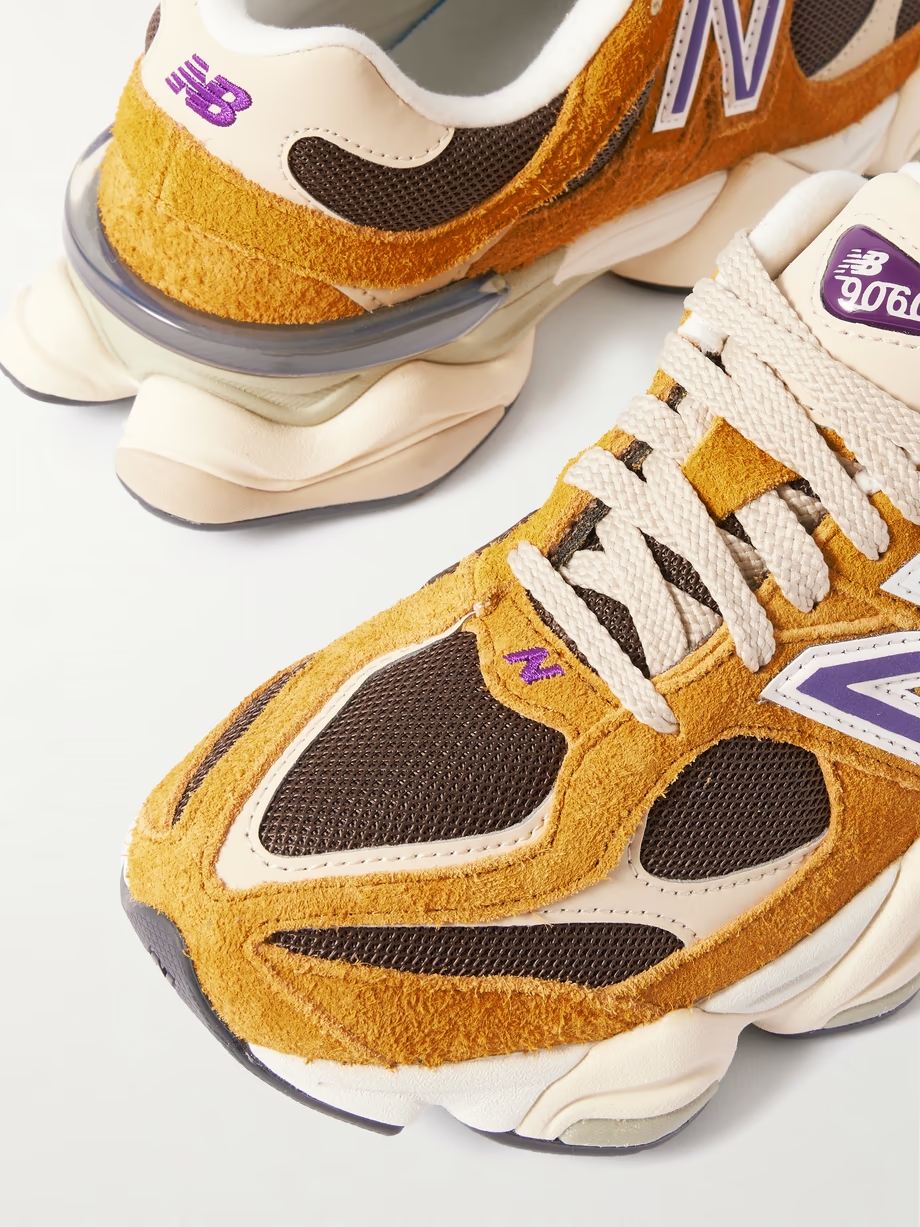 9060 leather-trimmed suede and mesh sneakers 9060 leather-trimmed suede and mesh sneakers