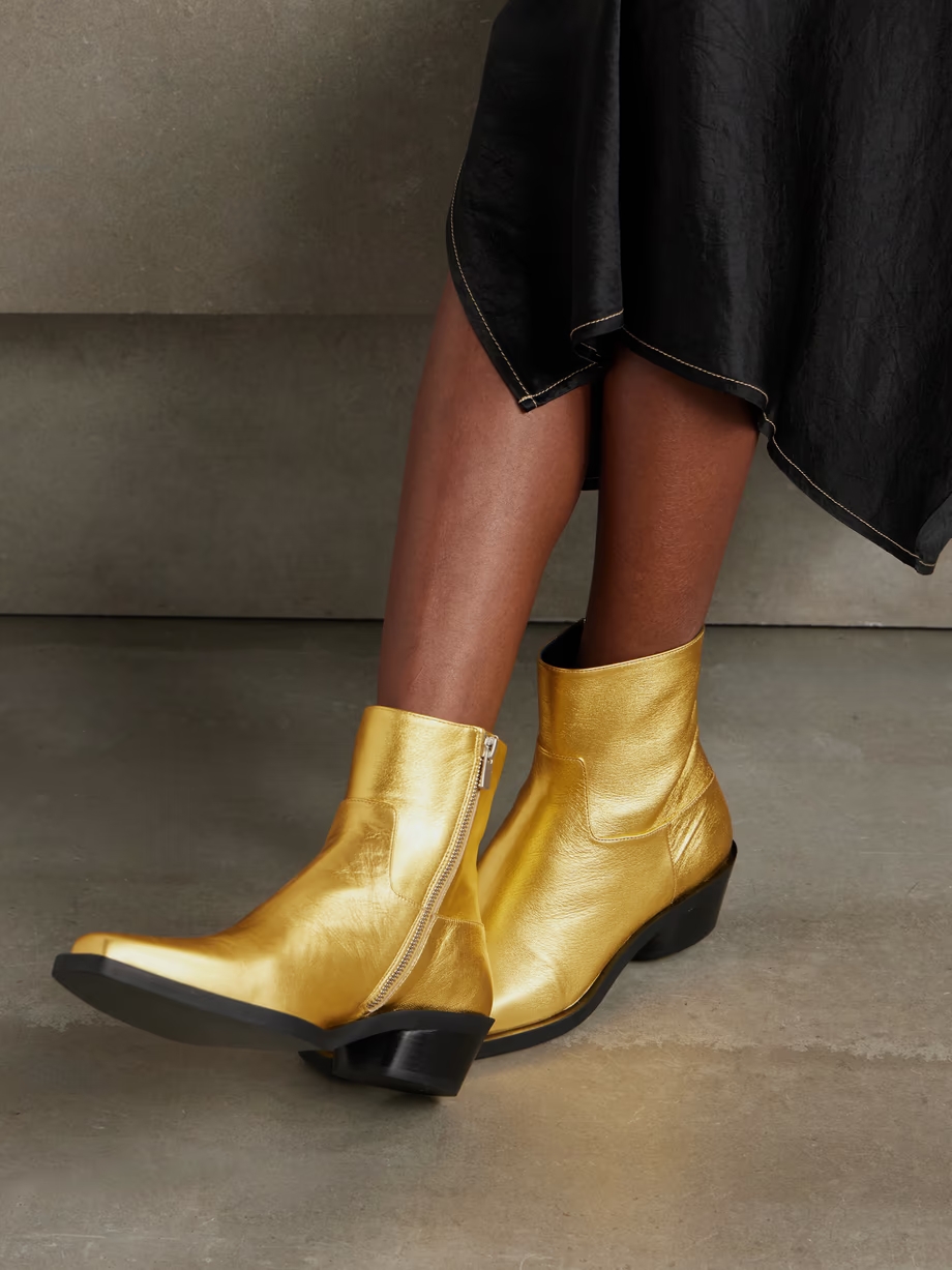 Bronco metallic leather ankle boots Bronco metallic leather ankle boots