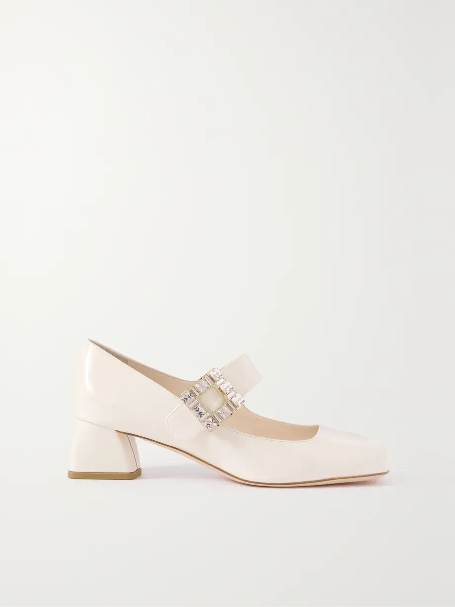 Très Vivier crystal-embellished patent-leather Mary Jane pumps Très Vivier crystal-embellished patent-leather Mary Jane pumps