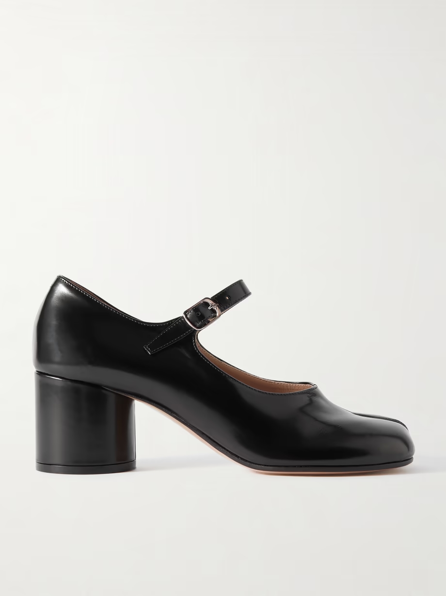 Tabi split-toe glossed-leather Mary Jane pumps Tabi split-toe glossed-leather Mary Jane pumps
