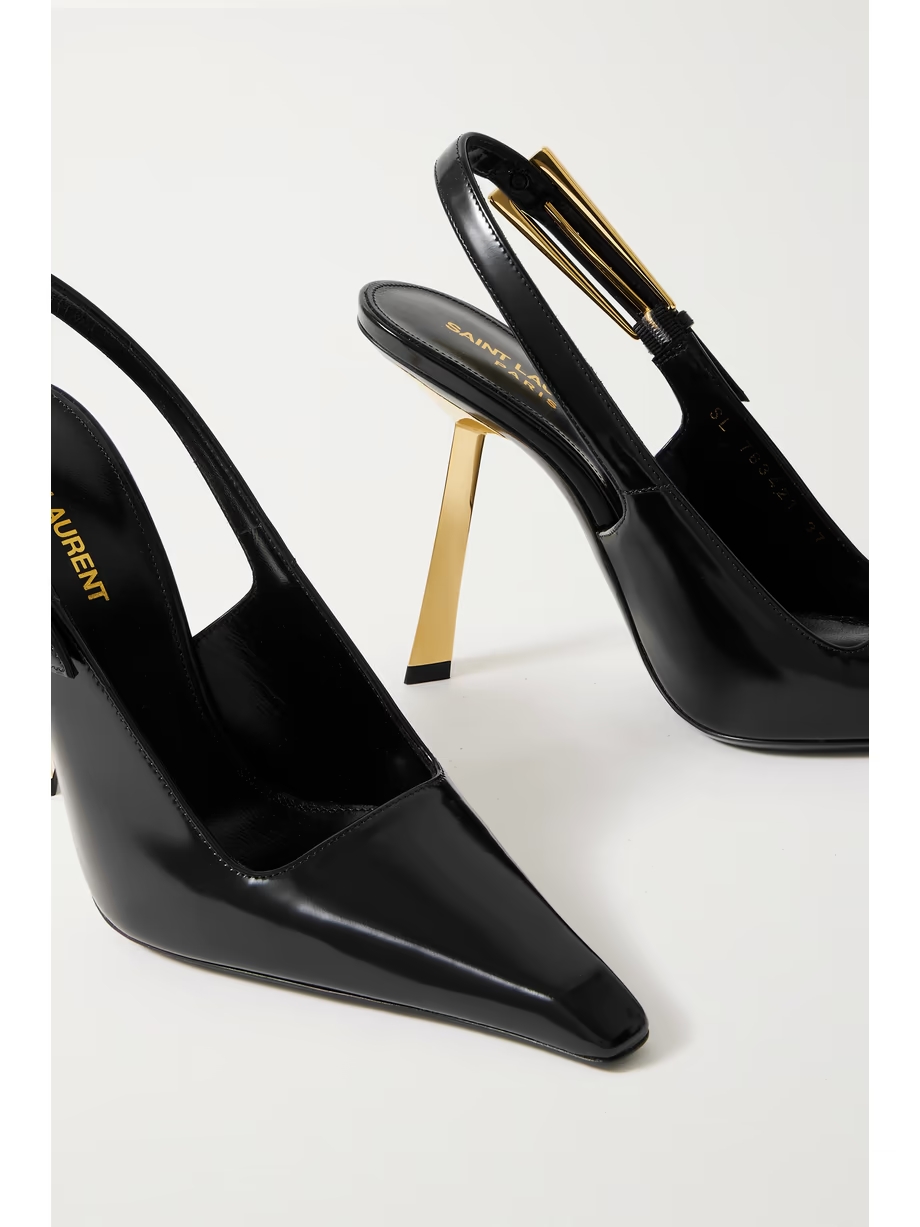 Lee patent-leather slingback pumps Lee patent-leather slingback pumps