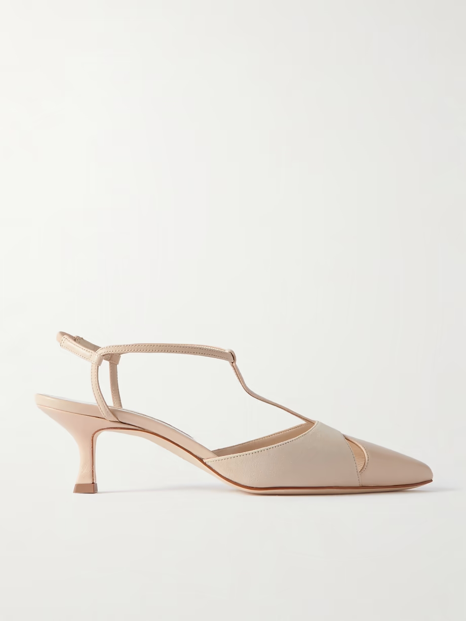Turgimod 50 cutout leather and suede slingback pumps Turgimod 50 cutout leather and suede slingback pumps