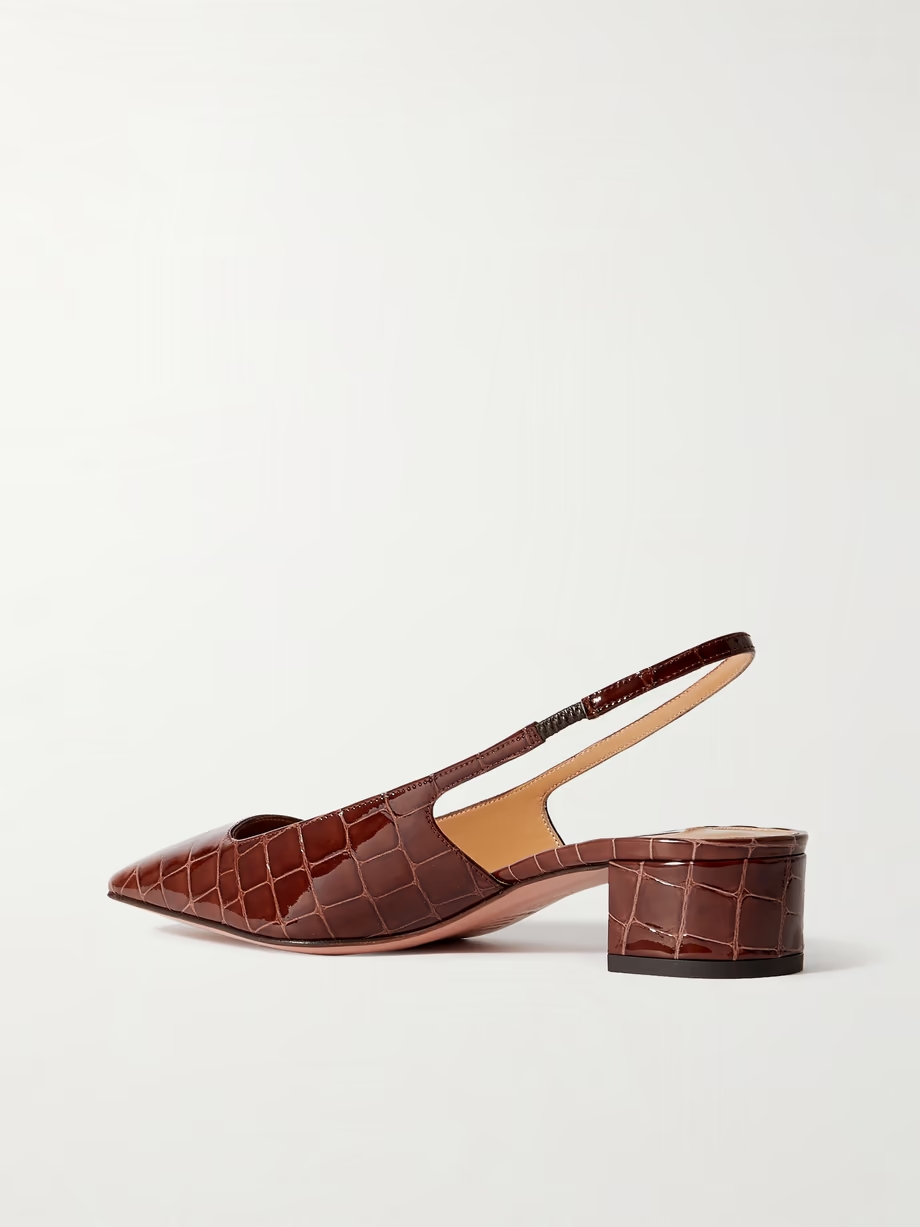 Ginza 35 croc-effect leather slingback pumps Ginza 35 croc-effect leather slingback pumps