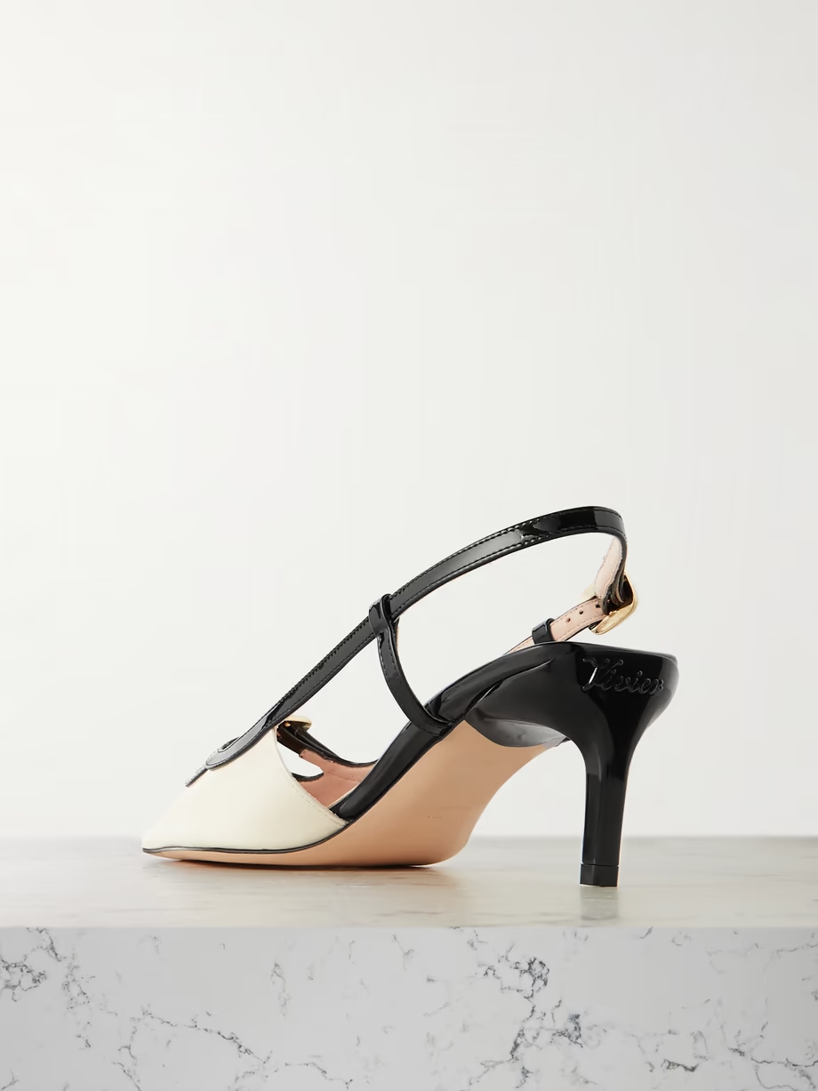 Two-tone patent-leather slingback pumps Two-tone patent-leather slingback pumps