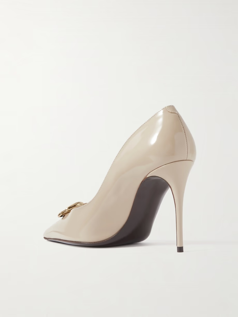 Formale embellished patent-leather point-toe pumps Formale embellished patent-leather point-toe pumps