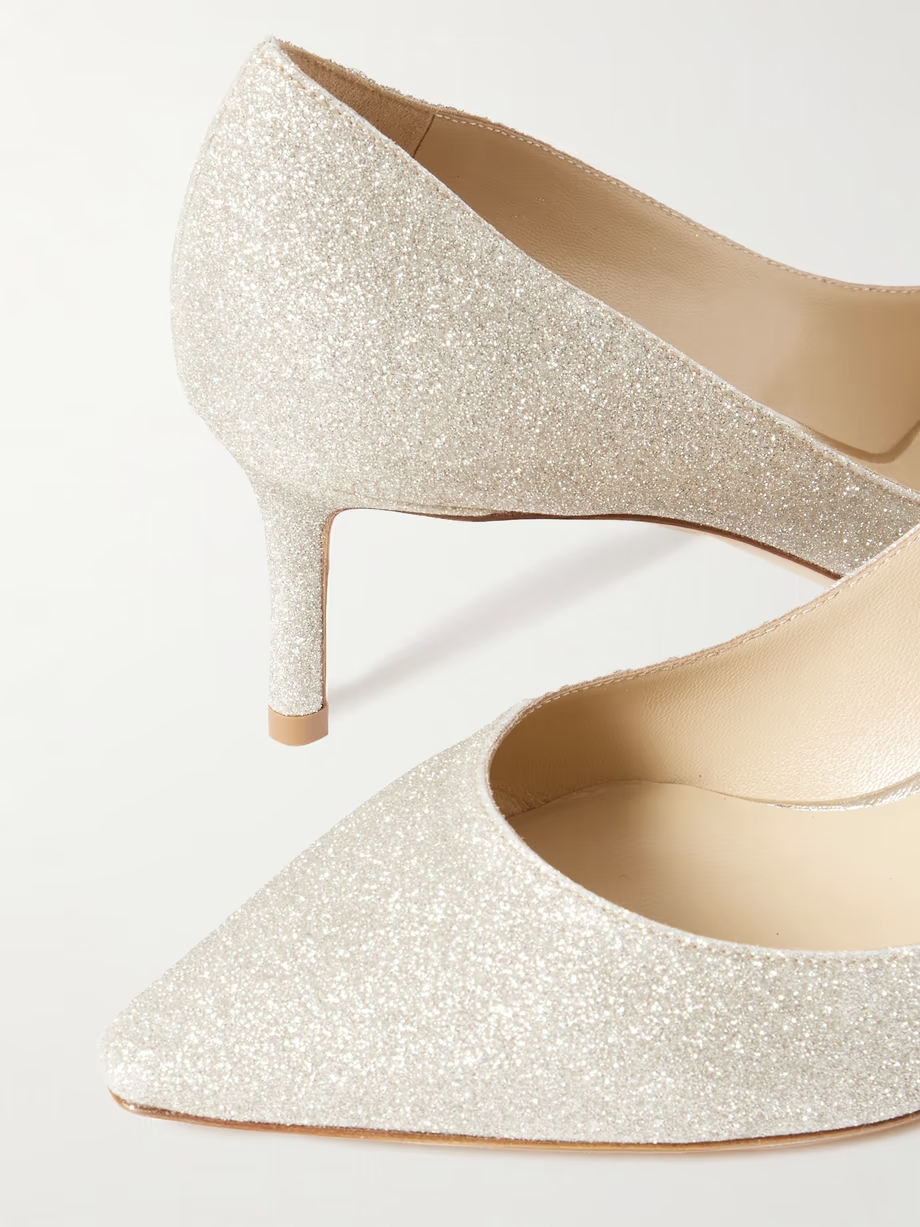 Romy 60 glittered leather pumps Romy 60 glittered leather pumps