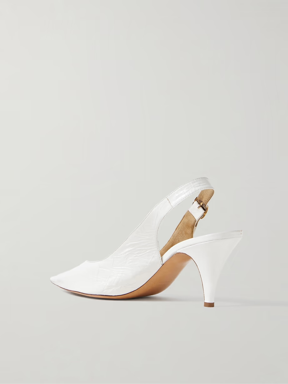 River crinkled-leather slingback pumps River crinkled-leather slingback pumps