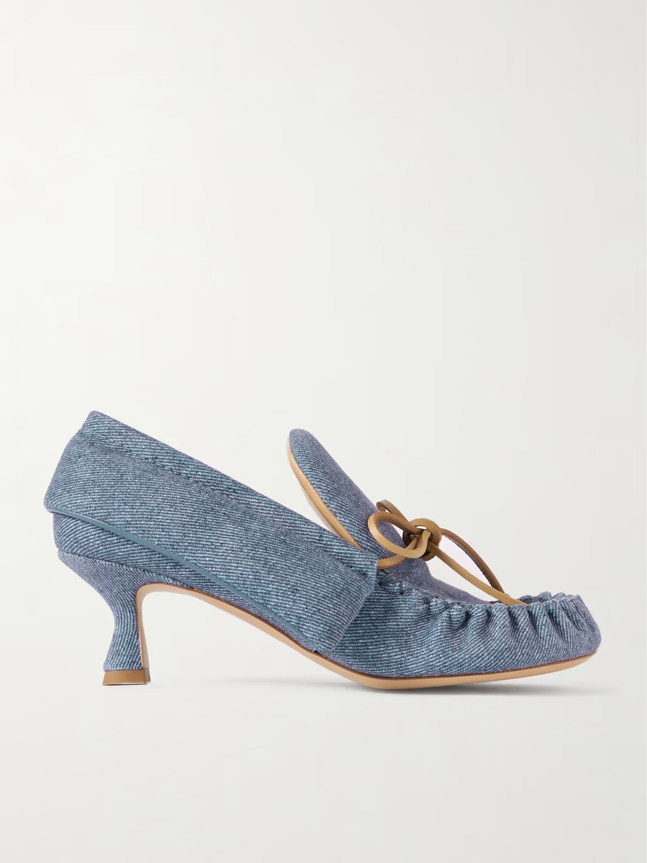 Babush bow-detailed denim pumps Babush bow-detailed denim pumps