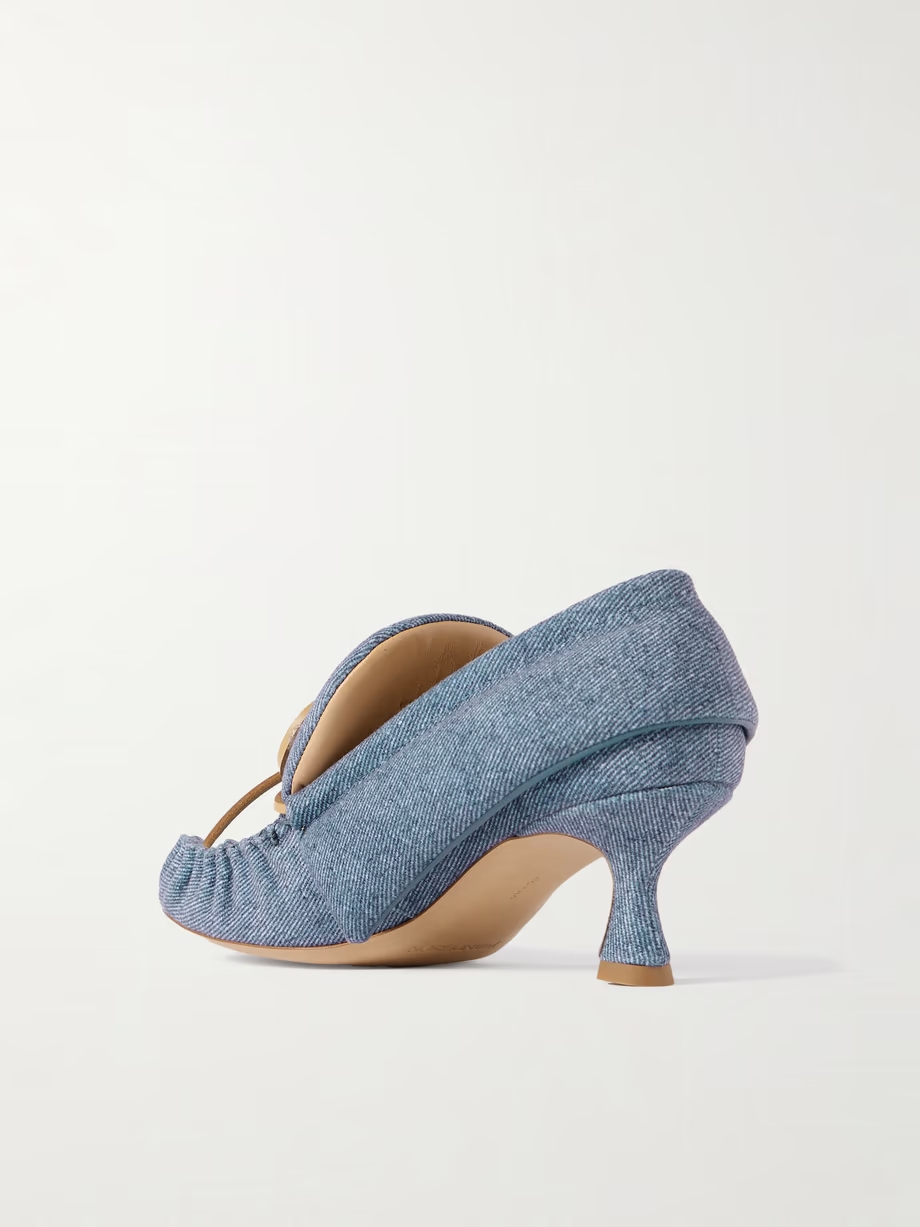 Babush bow-detailed denim pumps Babush bow-detailed denim pumps