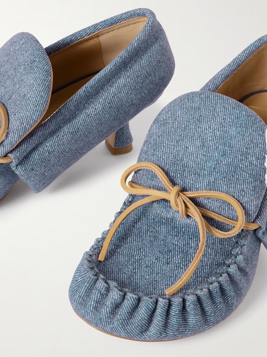 Babush bow-detailed denim pumps Babush bow-detailed denim pumps