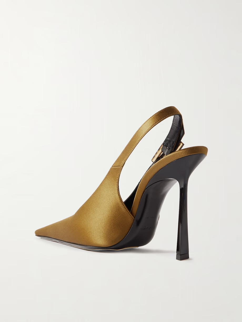 Climax satin slingback point-toe pumps Climax satin slingback point-toe pumps