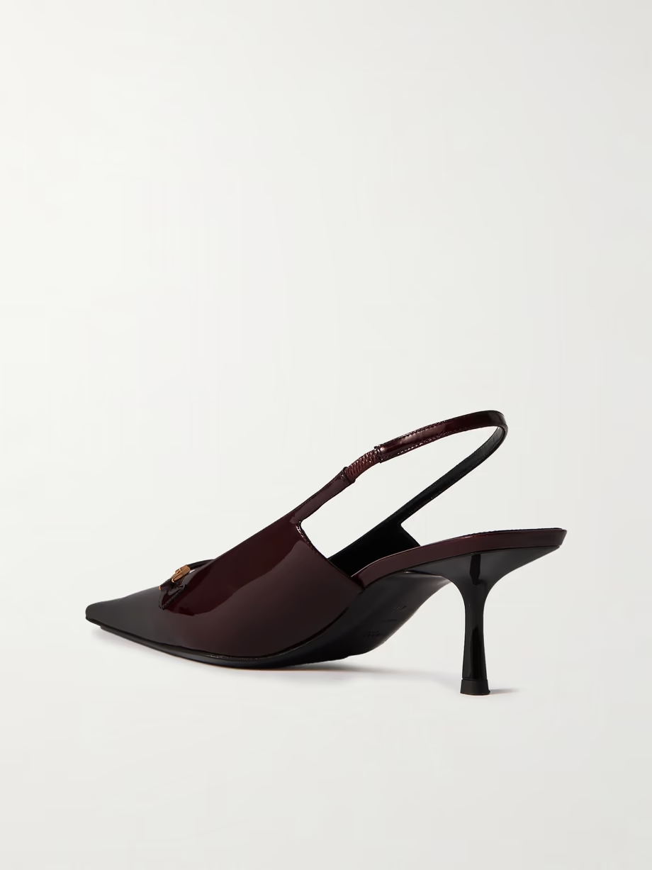 Carine embellished patent-leather slingback pumps Carine embellished patent-leather slingback pumps