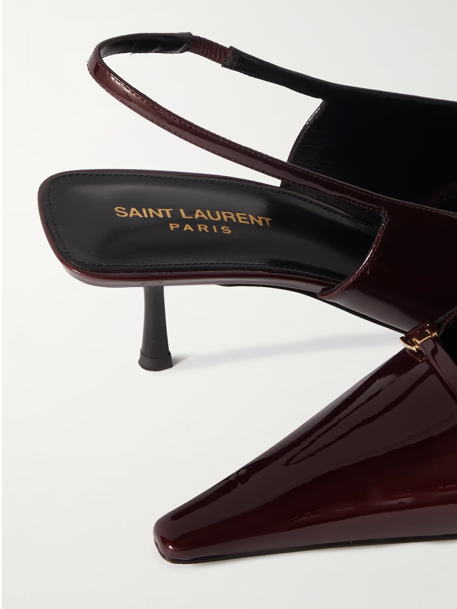 Carine embellished patent-leather slingback pumps Carine embellished patent-leather slingback pumps