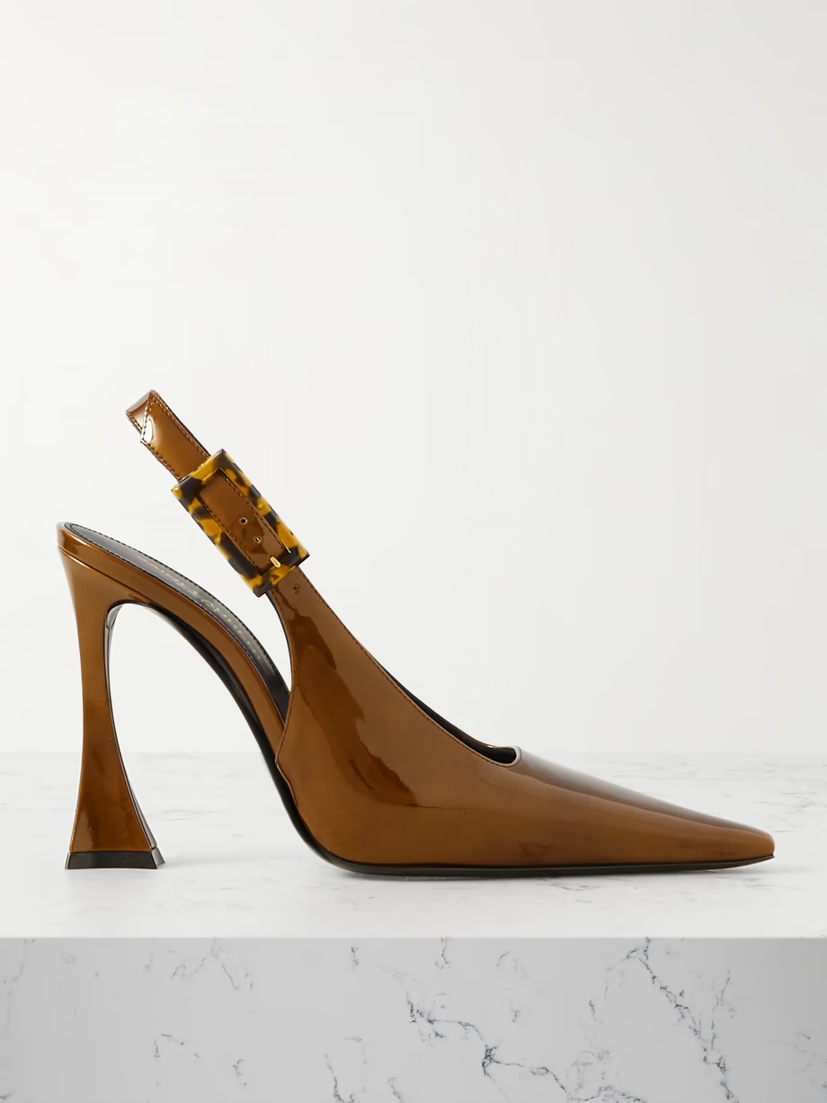 Dune patent-leather slingback pumps Dune patent-leather slingback pumps