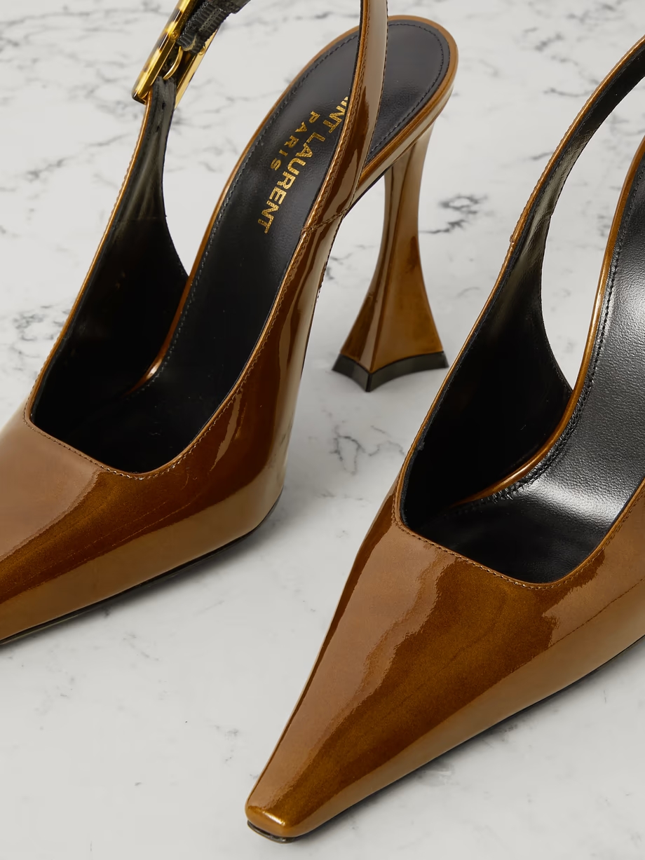 Dune patent-leather slingback pumps Dune patent-leather slingback pumps