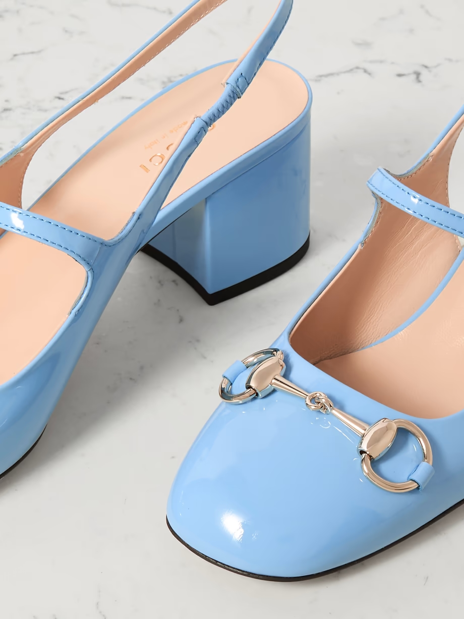 Lady horsebit-detailed patent-leather Mary Jane pumps Lady horsebit-detailed patent-leather Mary Jane pumps