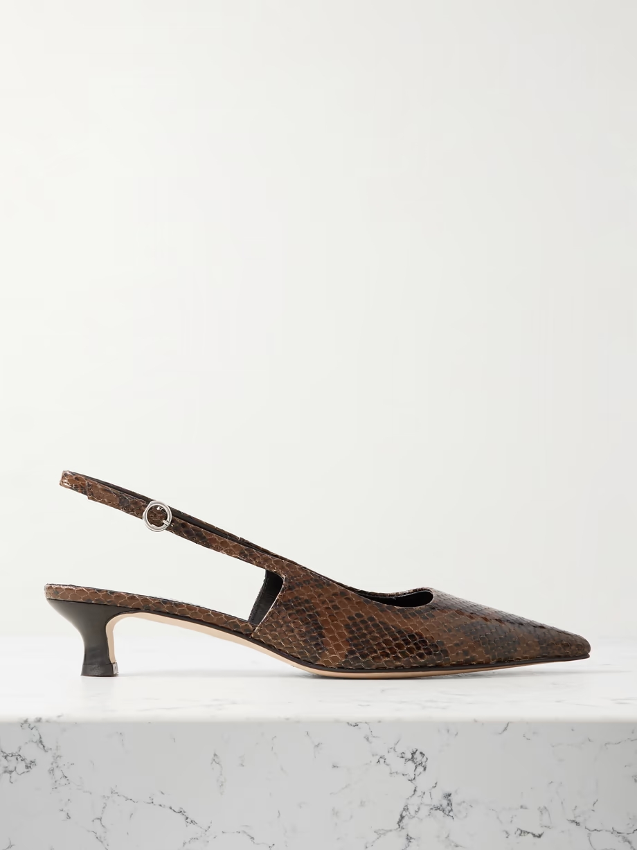 Catrina snake-effect leather slingback pumps Catrina snake-effect leather slingback pumps