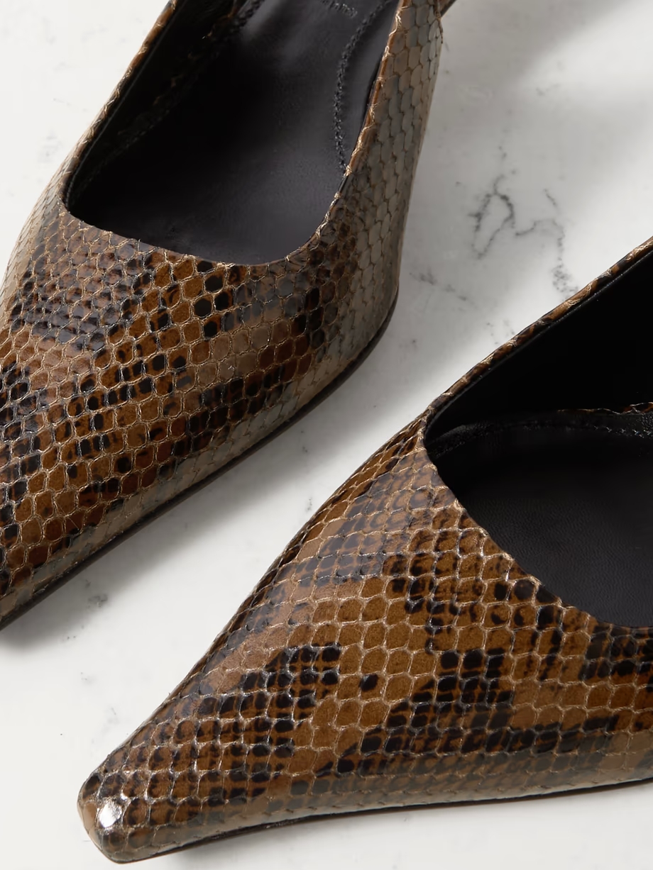 Catrina snake-effect leather slingback pumps Catrina snake-effect leather slingback pumps