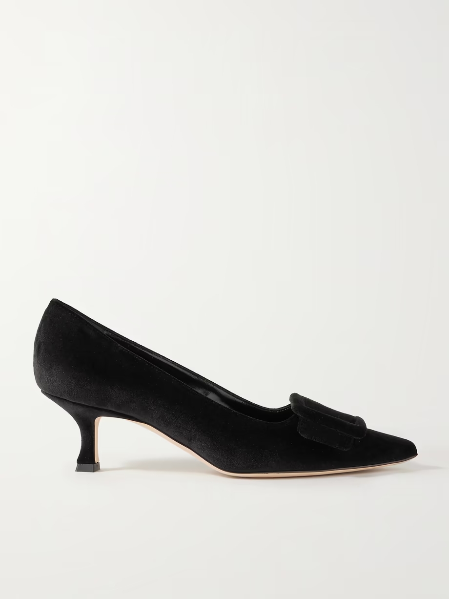 Maysale 50 buckled velvet pumps Maysale 50 buckled velvet pumps