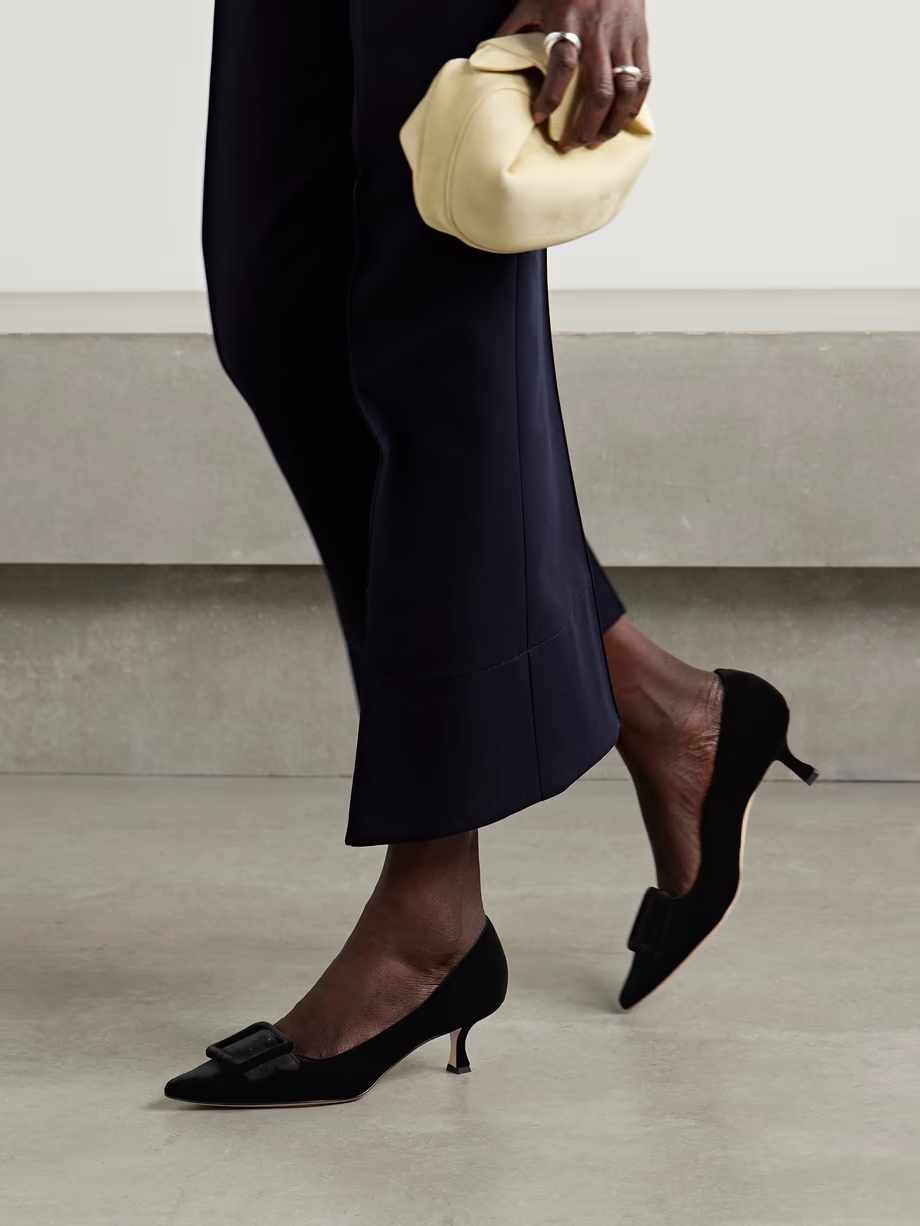 Maysale 50 buckled velvet pumps Maysale 50 buckled velvet pumps