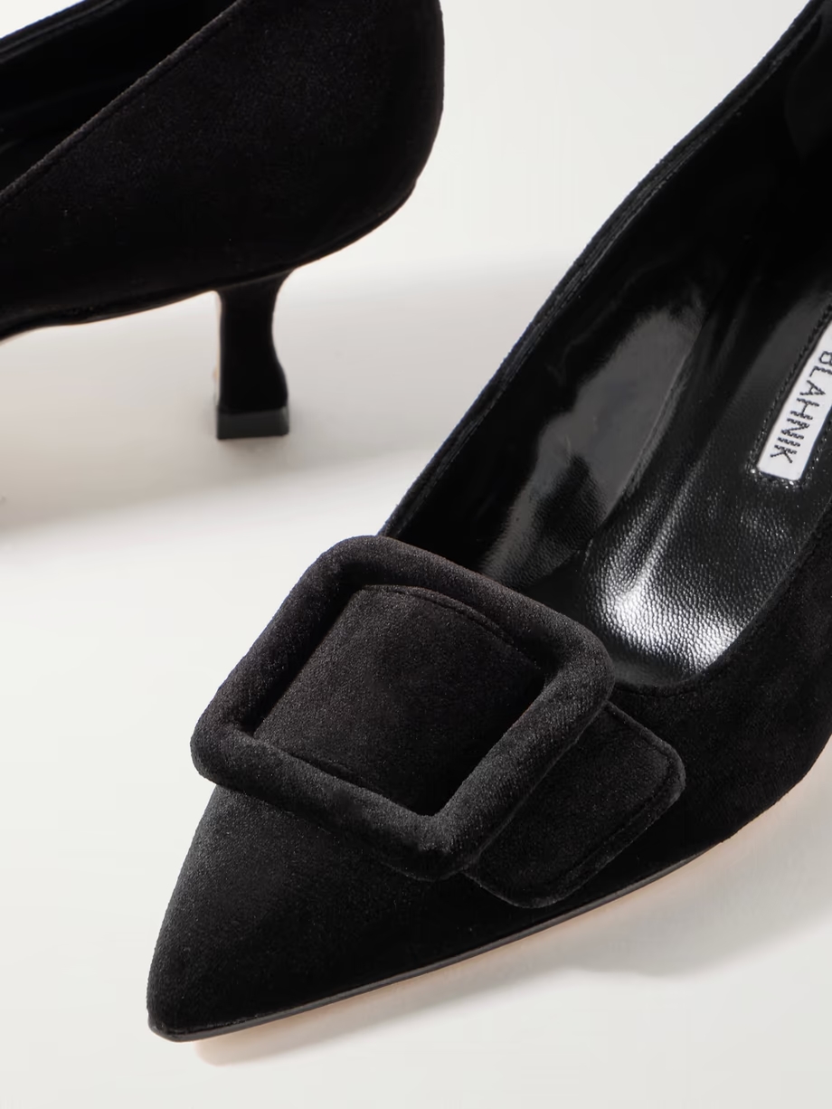Maysale 50 buckled velvet pumps Maysale 50 buckled velvet pumps