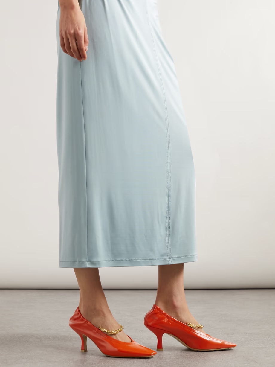 Melbourne embellished glossed crinkled-leather pumps Melbourne embellished glossed crinkled-leather pumps