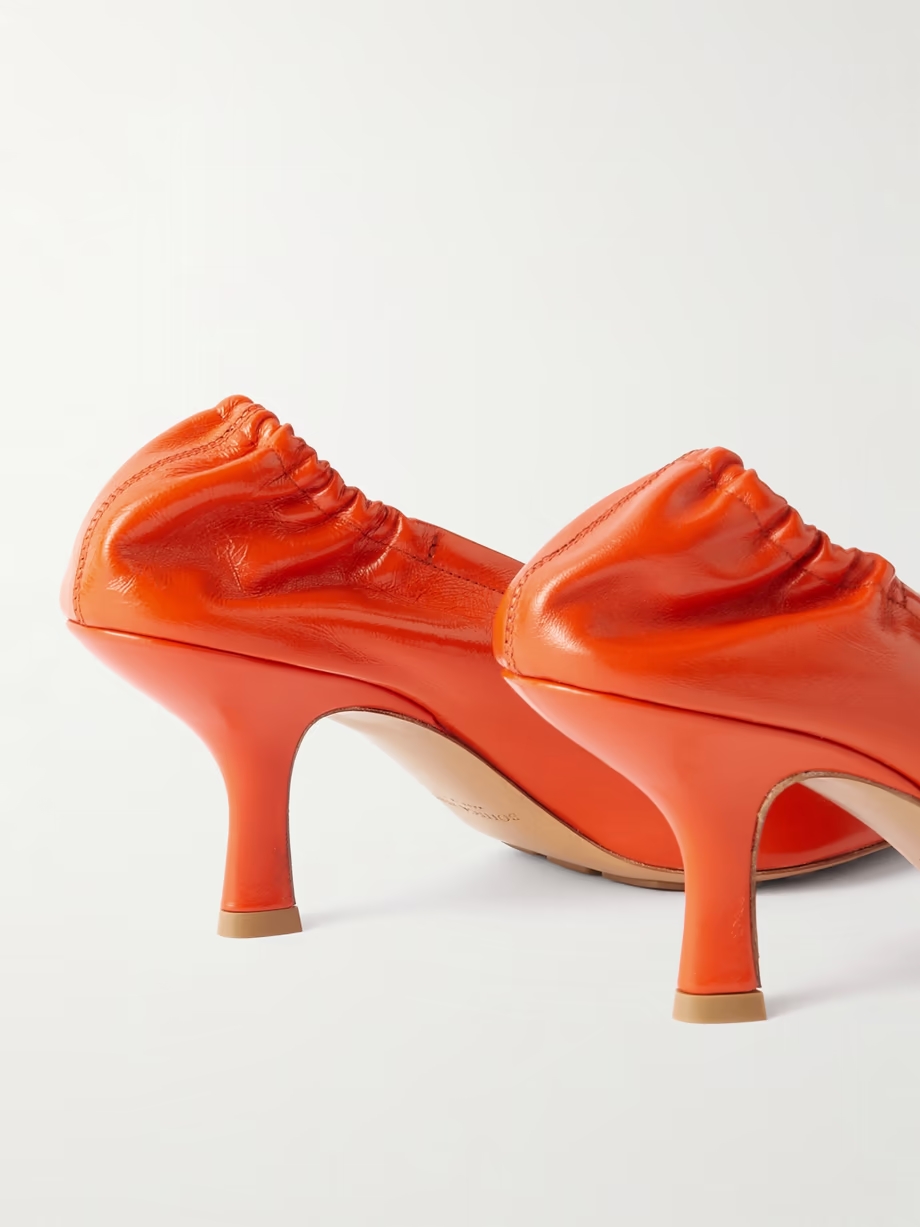 Melbourne embellished glossed crinkled-leather pumps Melbourne embellished glossed crinkled-leather pumps