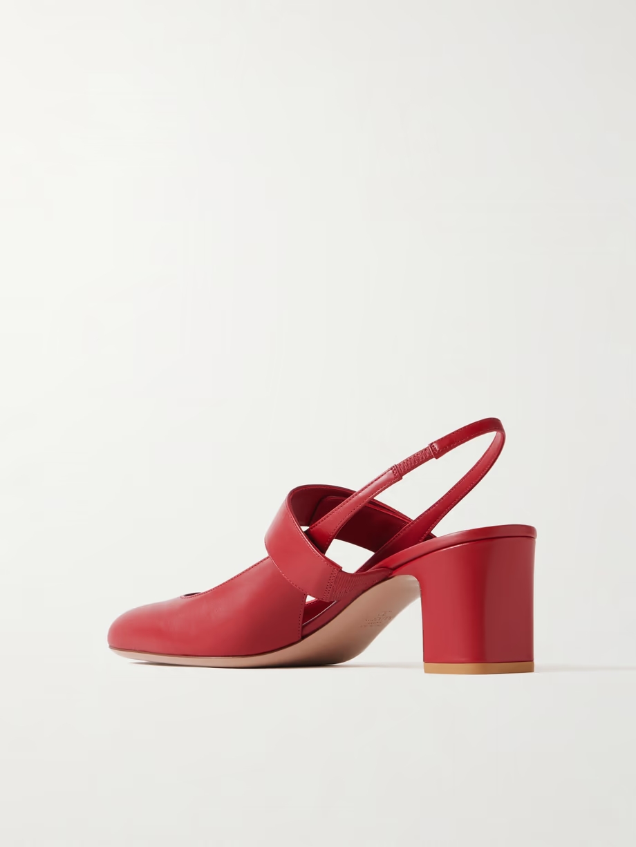 VLOGO 60 logo-embellished leather slingback pumps VLOGO 60 logo-embellished leather slingback pumps