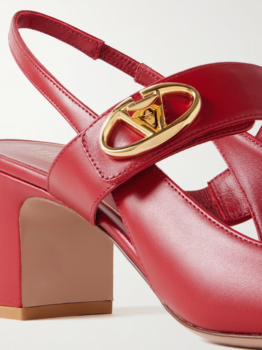 VLOGO 60 logo-embellished leather slingback pumps VLOGO 60 logo-embellished leather slingback pumps