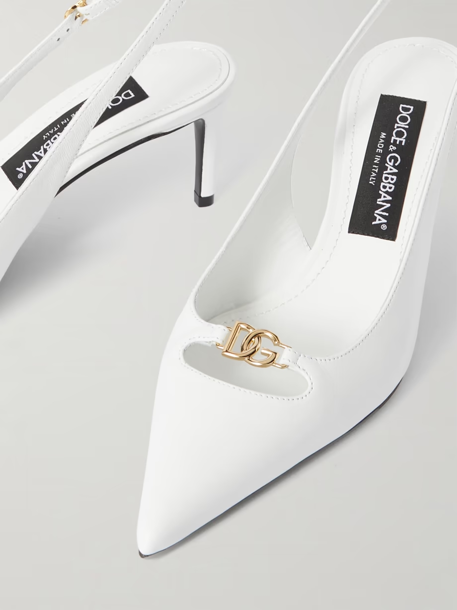 Lollo embellished leather slingback pumps Lollo embellished leather slingback pumps