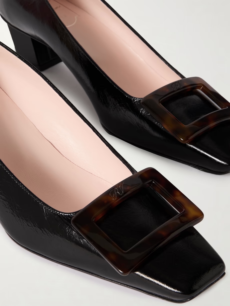 Decolleté Belle Vivier crinkled patent-leather pumps Decolleté Belle Vivier crinkled patent-leather pumps