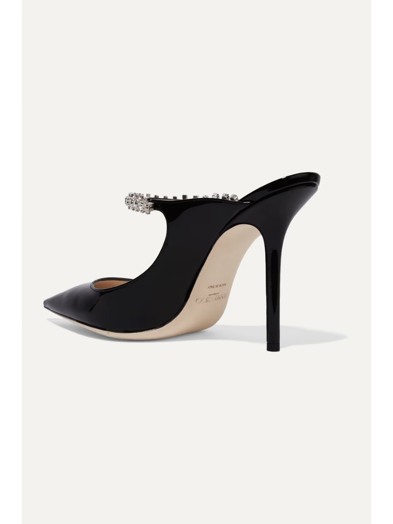 Bing 100 crystal-embellished patent-leather mules Bing 100 crystal-embellished patent-leather mules