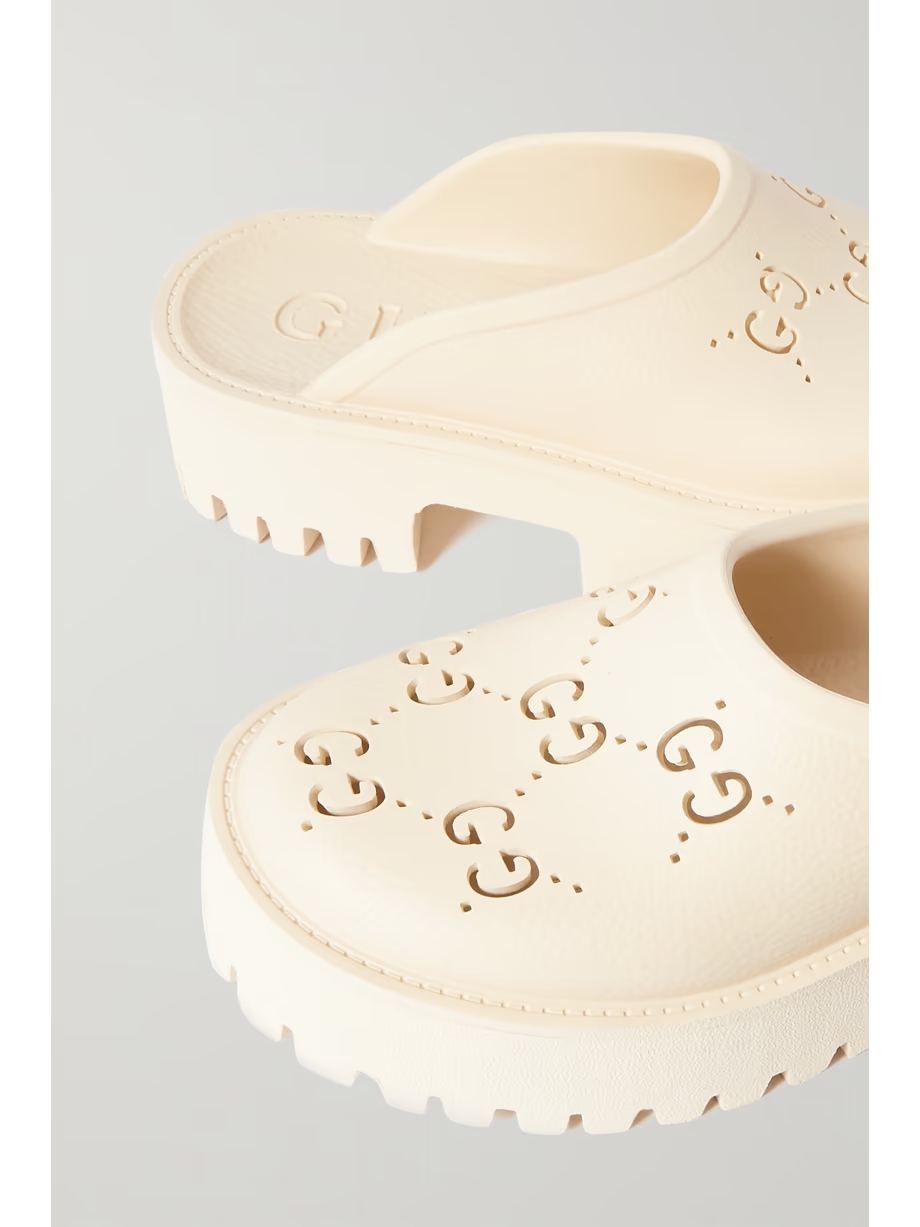 Elea perforated rubber platform mules Elea perforated rubber platform mules