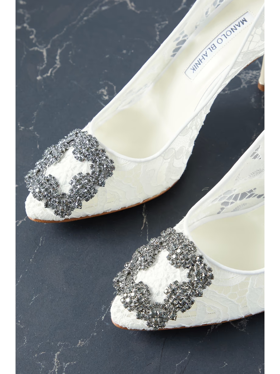 Hangisi 90 embellished corded lace pumps Hangisi 90 embellished corded lace pumps
