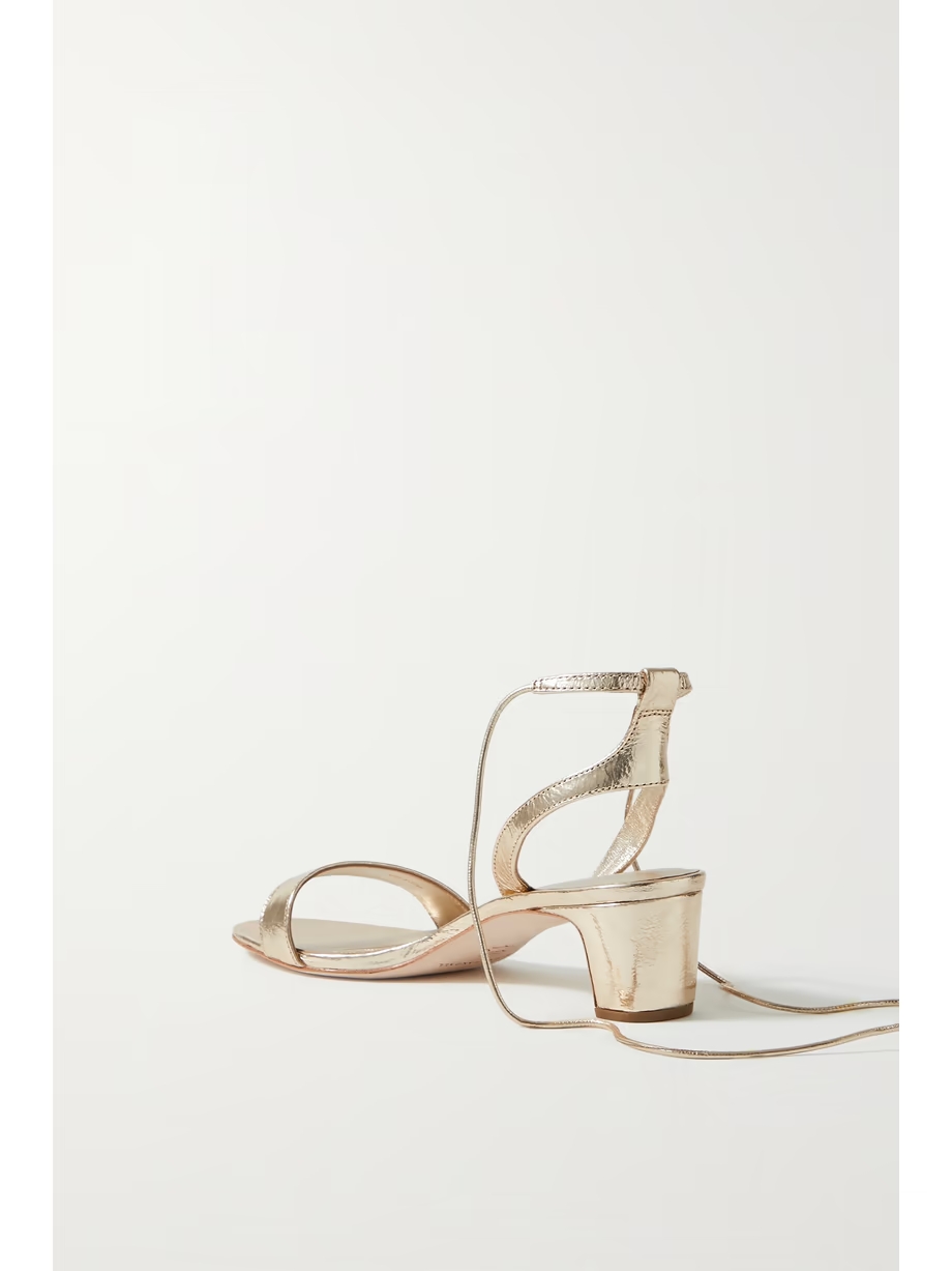 + NET SUSTAIN Jackie metallic crinkled-leather sandals + NET SUSTAIN Jackie metallic crinkled-leather sandals
