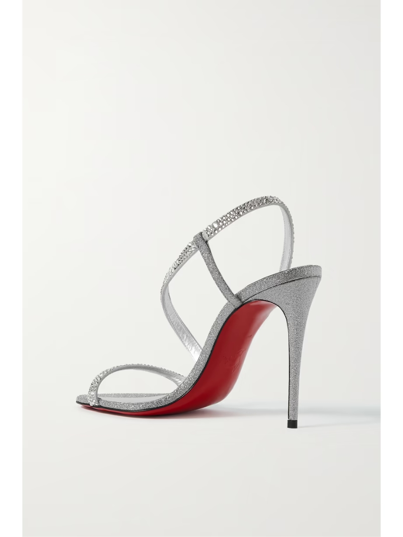 Rosalie Strass 100 embellished glittered leather sandals Rosalie Strass 100 embellished glittered leather sandals