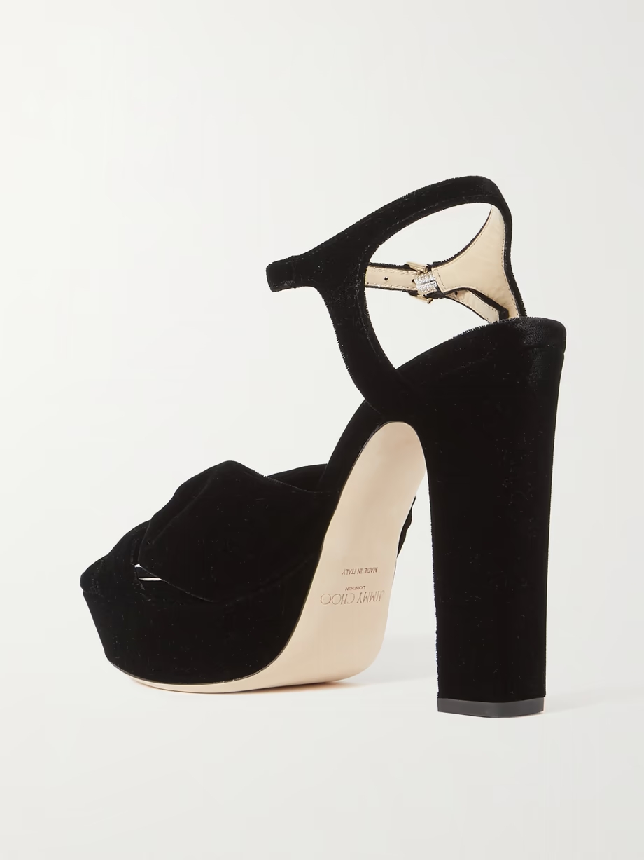 Heloise 120 knotted velvet platform sandals Heloise 120 knotted velvet platform sandals