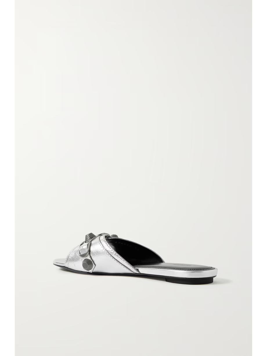 Cagole embellished metallic textured-leather sandals Cagole embellished metallic textured-leather sandals