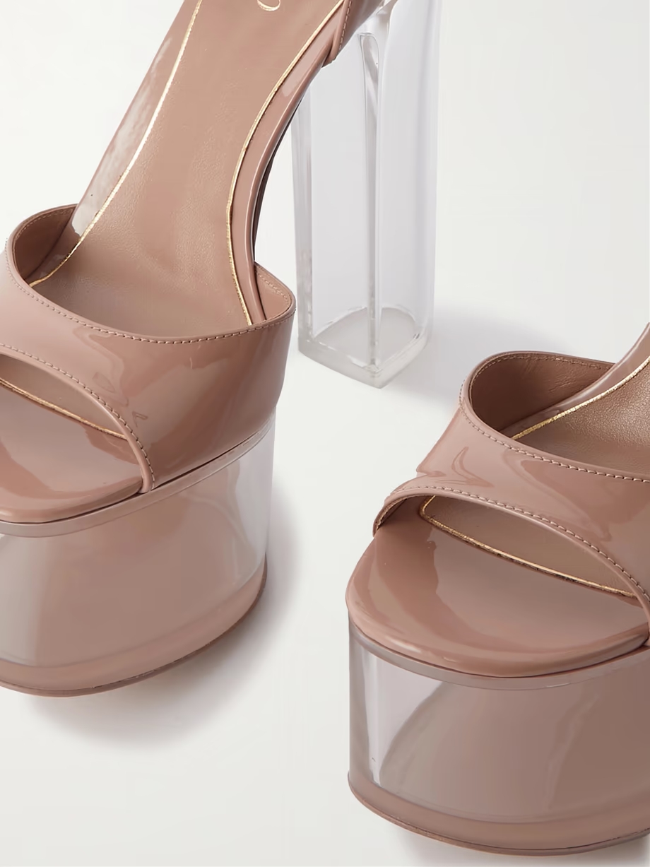 Tan-Go 155 patent-leather platform sandals Tan-Go 155 patent-leather platform sandals
