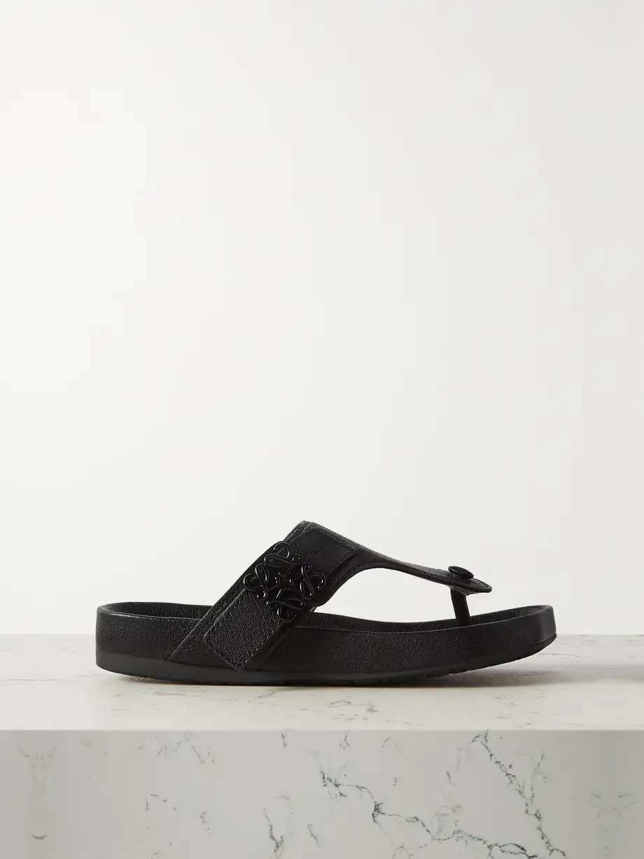 Ease embellished textured-leather sandals Ease embellished textured-leather sandals
