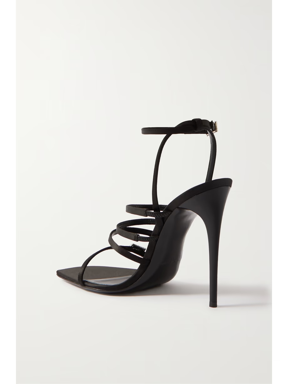 Jerry logo-embellished leather-trimmed satin sandals Jerry logo-embellished leather-trimmed satin sandals