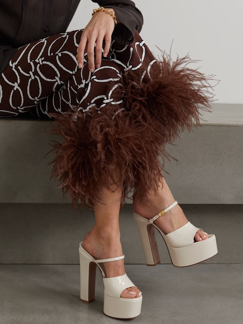 Valentino Garavani Tan-Go 155 patent-leather platform mules Valentino Garavani Tan-Go 155 patent-leather platform mules