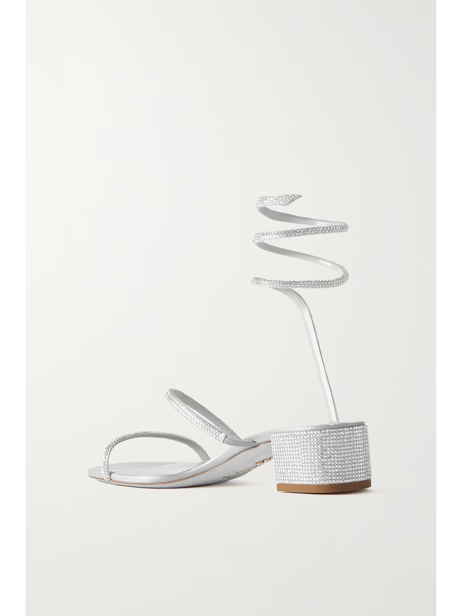 Cleo crystal-embellished satin sandals Cleo crystal-embellished satin sandals