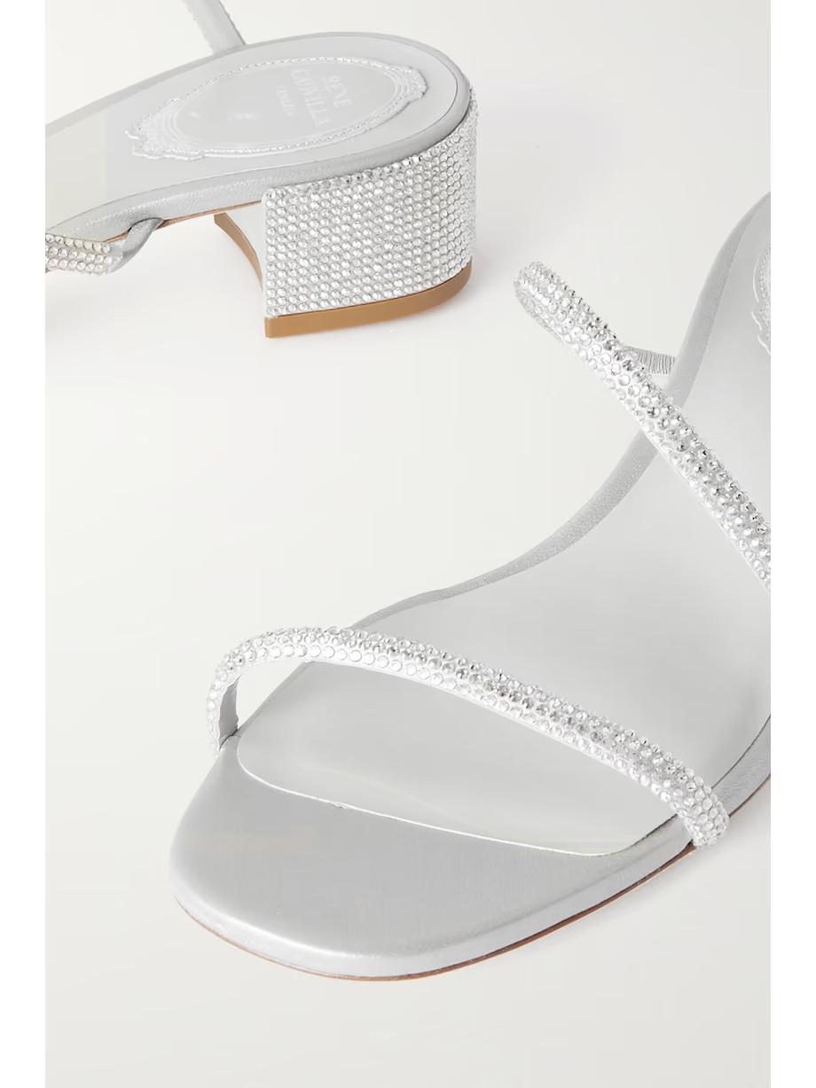 Cleo crystal-embellished satin sandals Cleo crystal-embellished satin sandals
