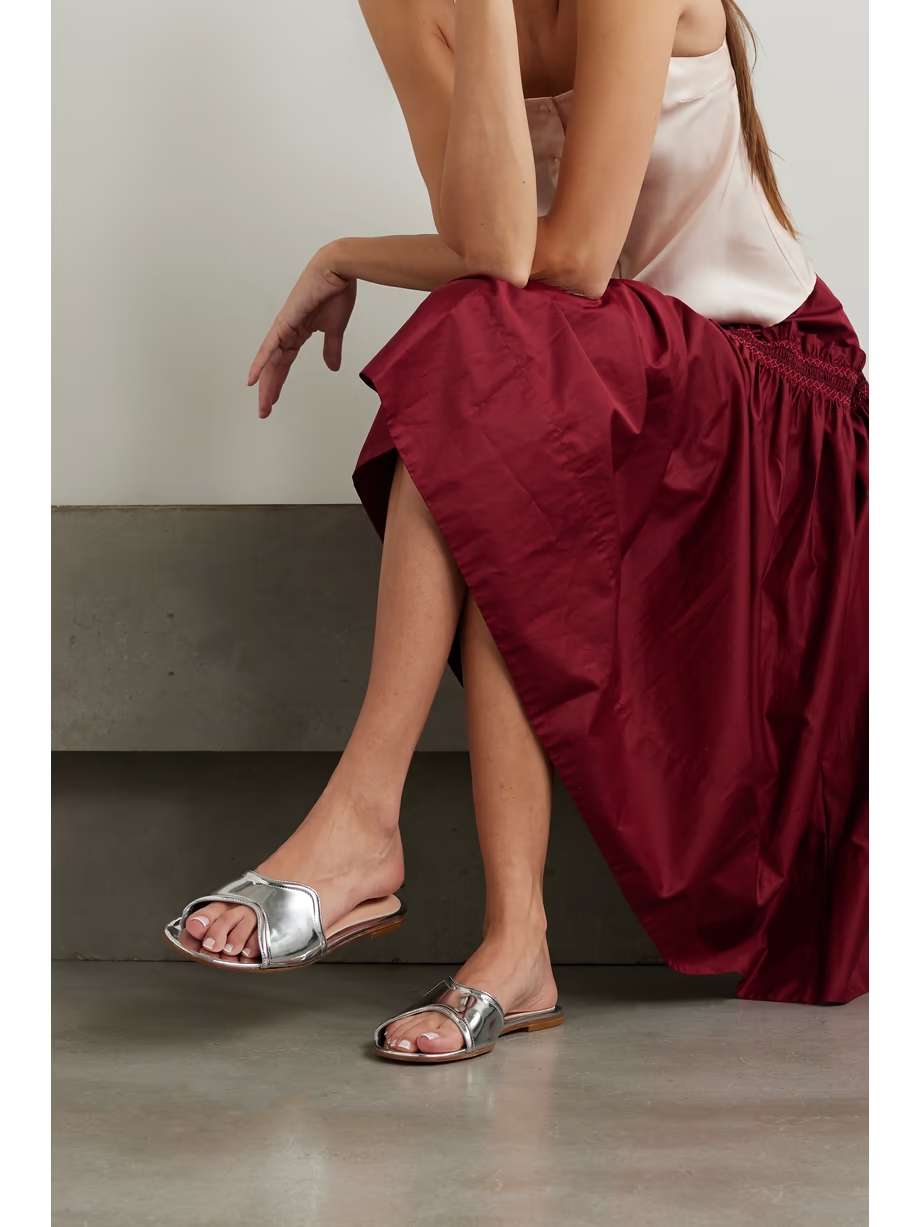 Mirrored-leather slides Mirrored-leather slides