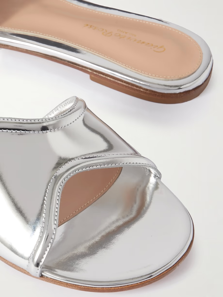 Mirrored-leather slides Mirrored-leather slides