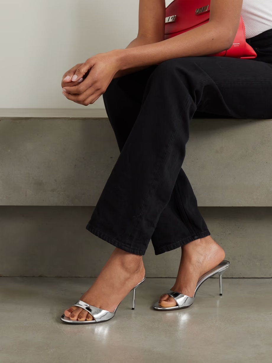 Lidia mirrored-leather sandals Lidia mirrored-leather sandals