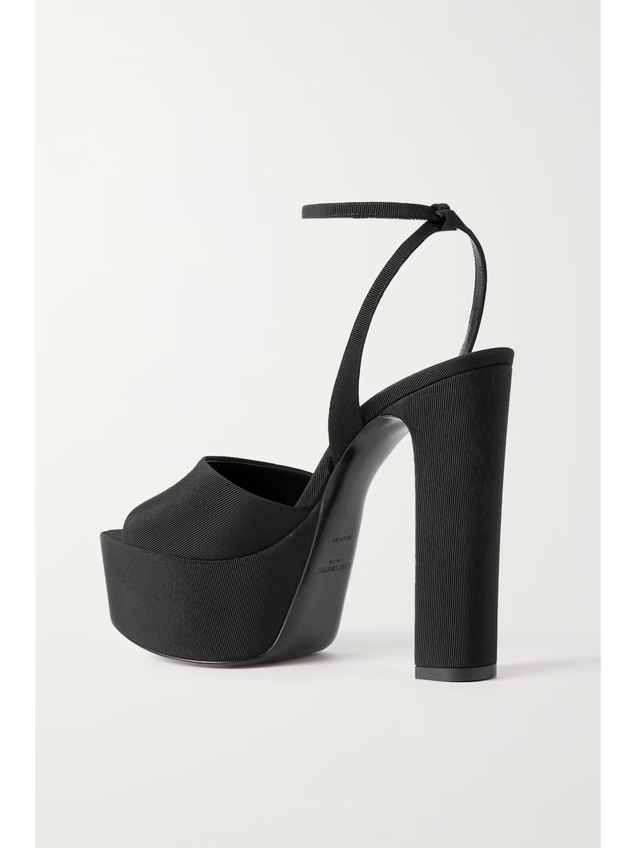 Jodie crystal-embellished grosgrain platform sandals Jodie crystal-embellished grosgrain platform sandals