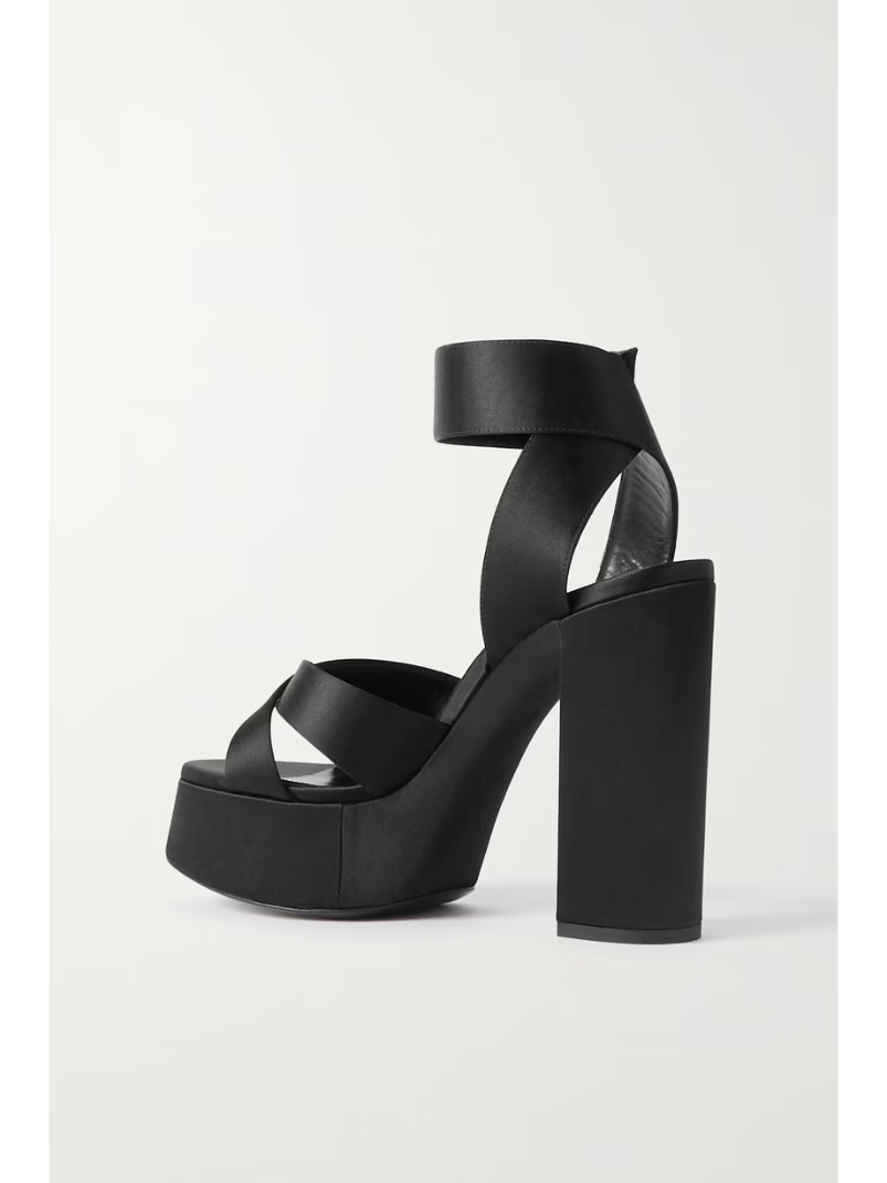 Bianca embellished satin platform sandals Bianca embellished satin platform sandals